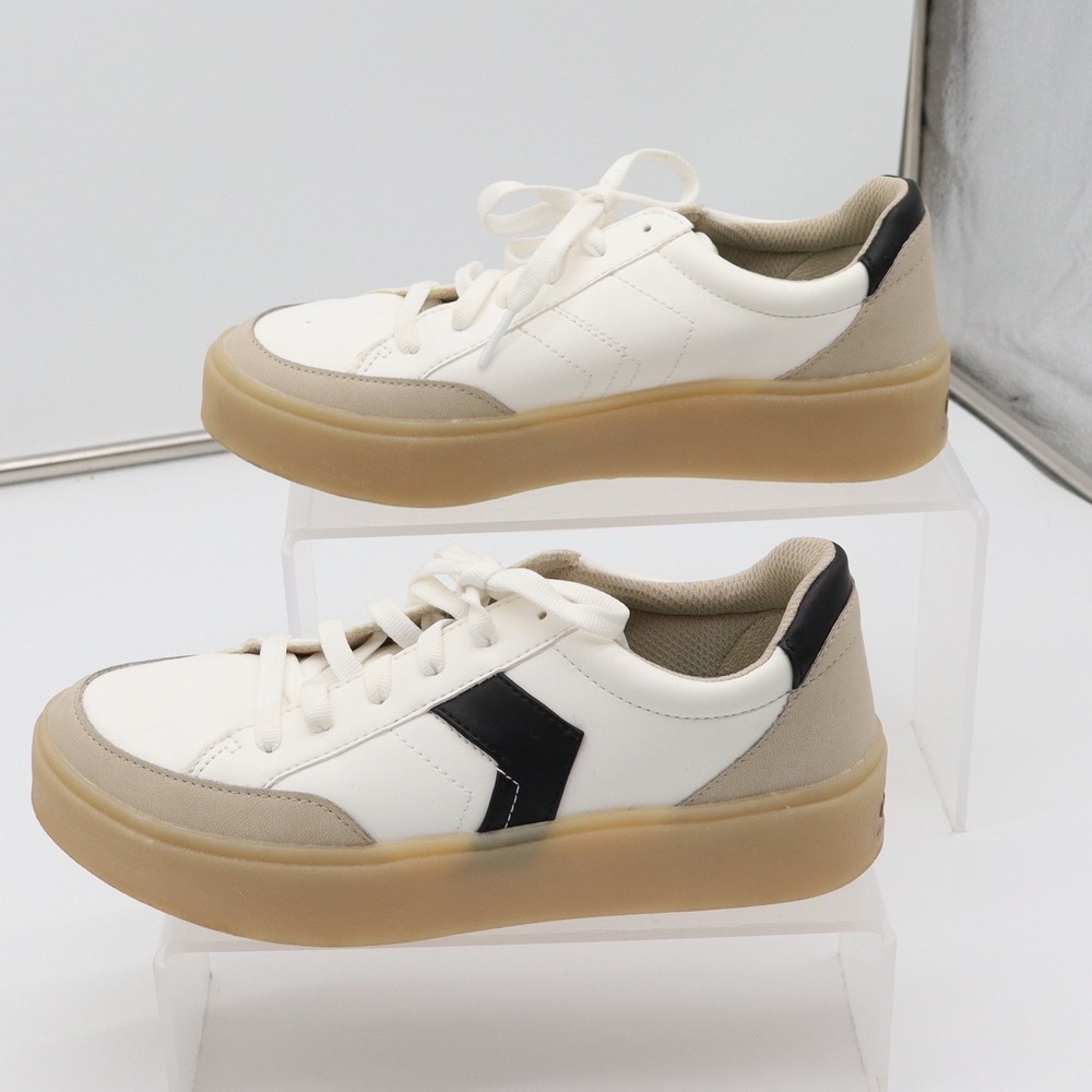 Dr. Scholls Sneakers Womens 6 Madison Lace White Platform Gum Sole Excellent